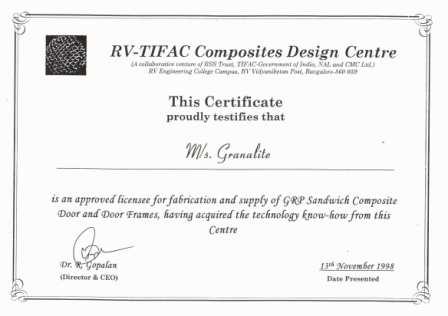 RV-TIFAC Certificates
